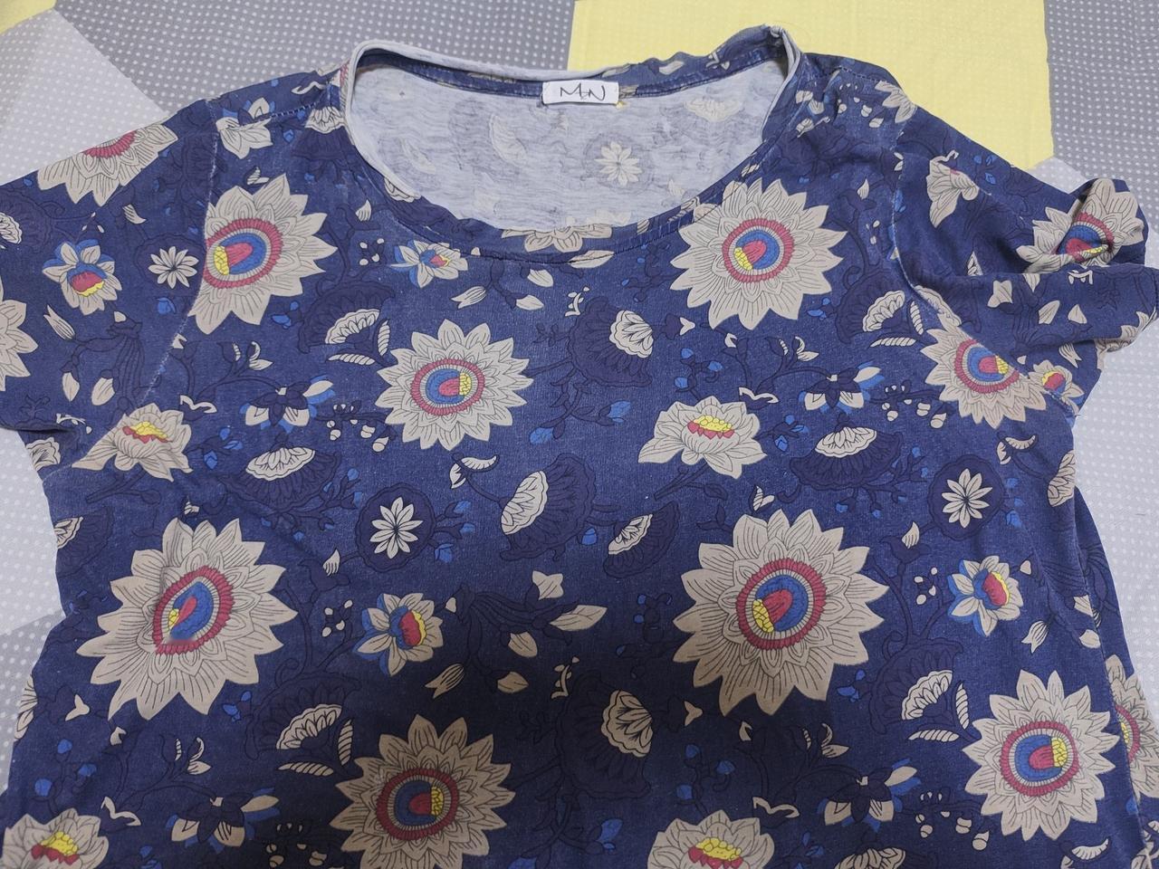 穿旧的衣服我舍不得扔。这件短袖，穿了应该有四五年了，变薄了，变形了，穿的领子