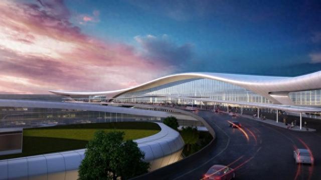 浦东机场四期工程迎来重要节点, 航站区国际主楼钢屋盖全面开吊