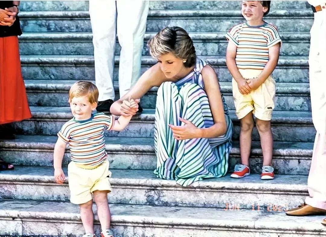 戴安娜这时尚的调性，是真的无人能比呢？不得不说，威廉和哈里童年和少年时日的时尚