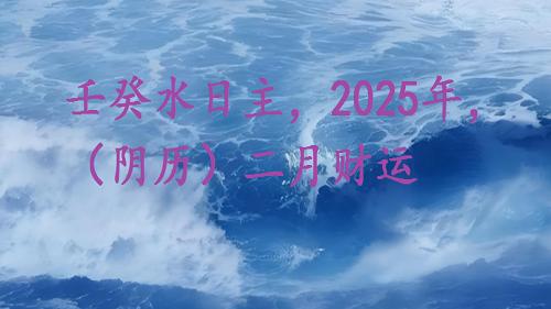 壬癸水日主, 2025蛇年, (阴历)二月财运