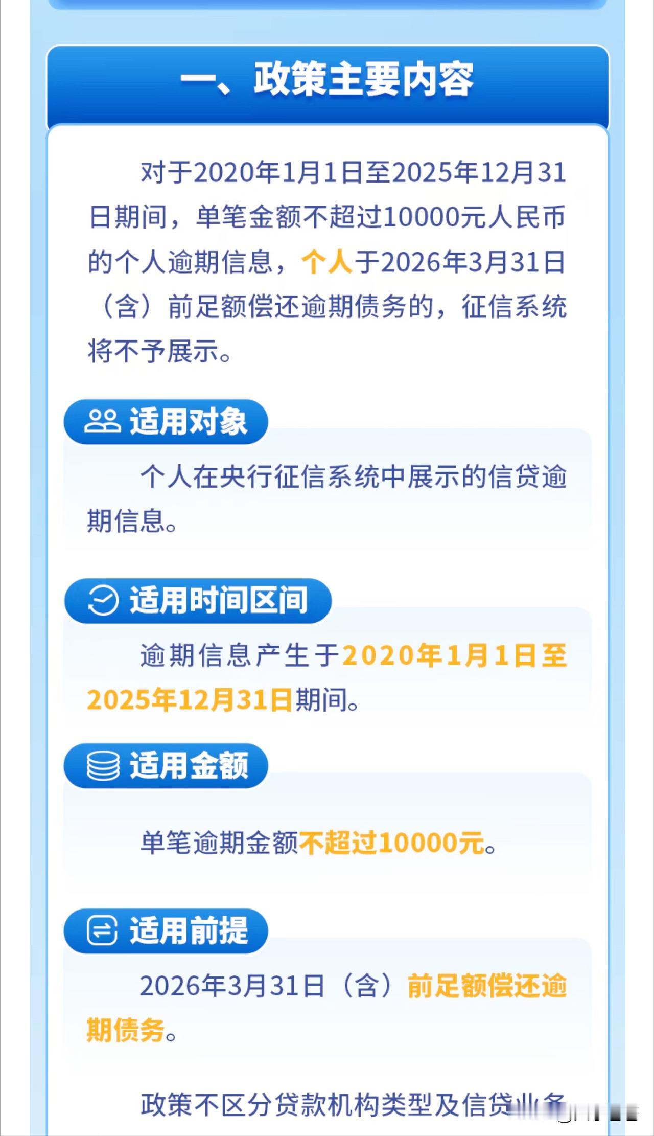 12月22日央行直接放大招——欠银行不到1万块、又已经还清的人，征信上的逾期记