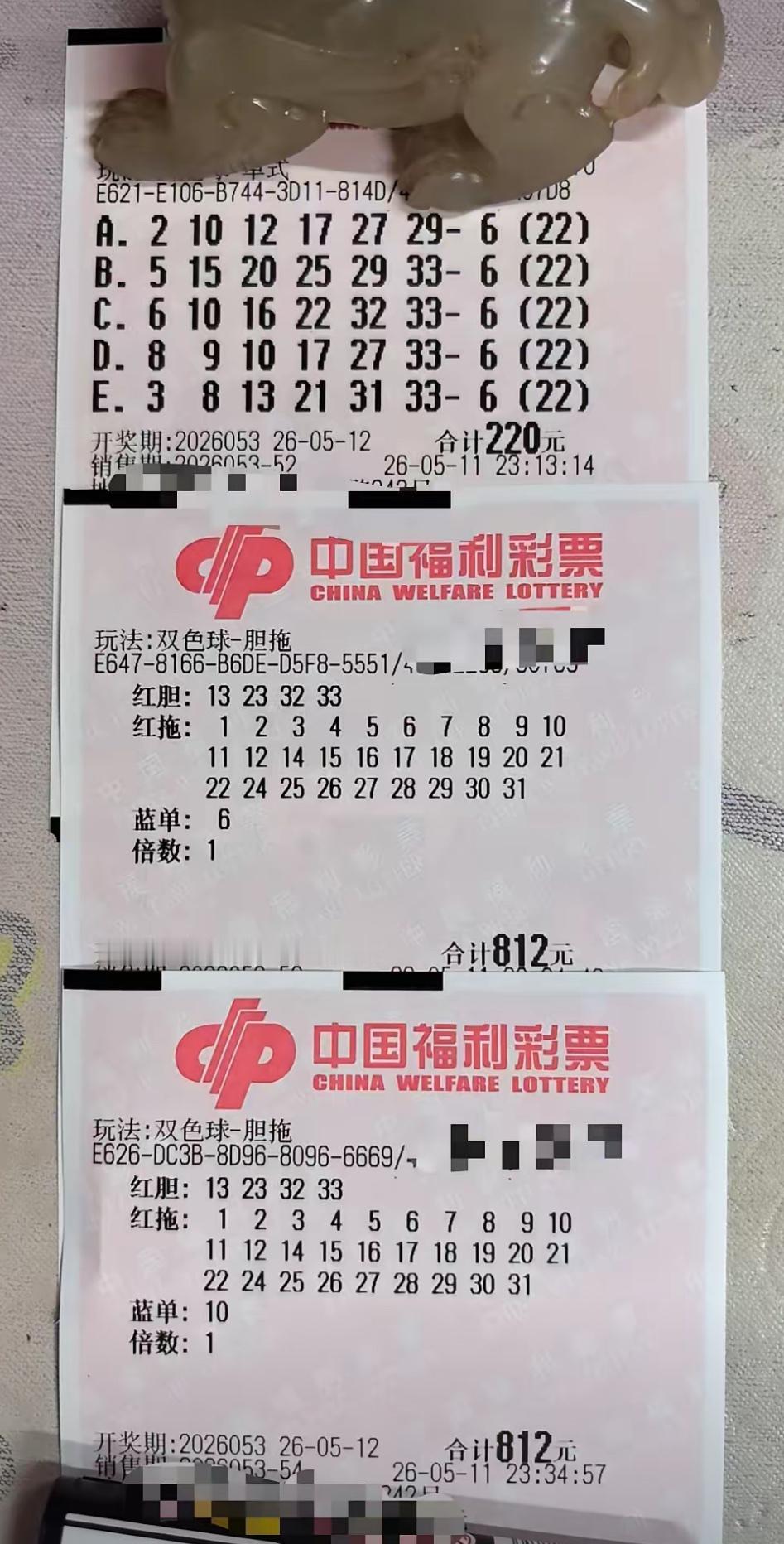 双色球26053期，江苏99倍哥再晒票，“3”字胆码引期待，今晚双色球260