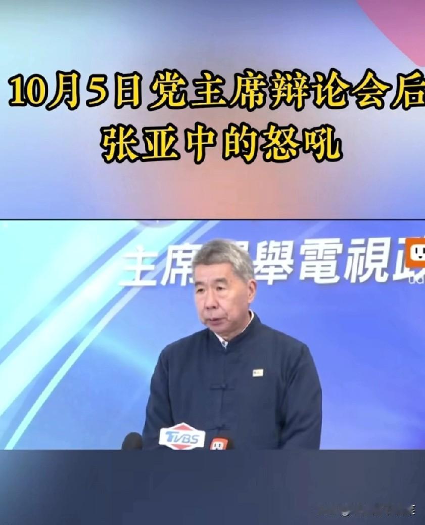 5日国民党政见会后，张亚中发出愤怒的吼声。让我觉得，他才是那个最爱国民党的人。