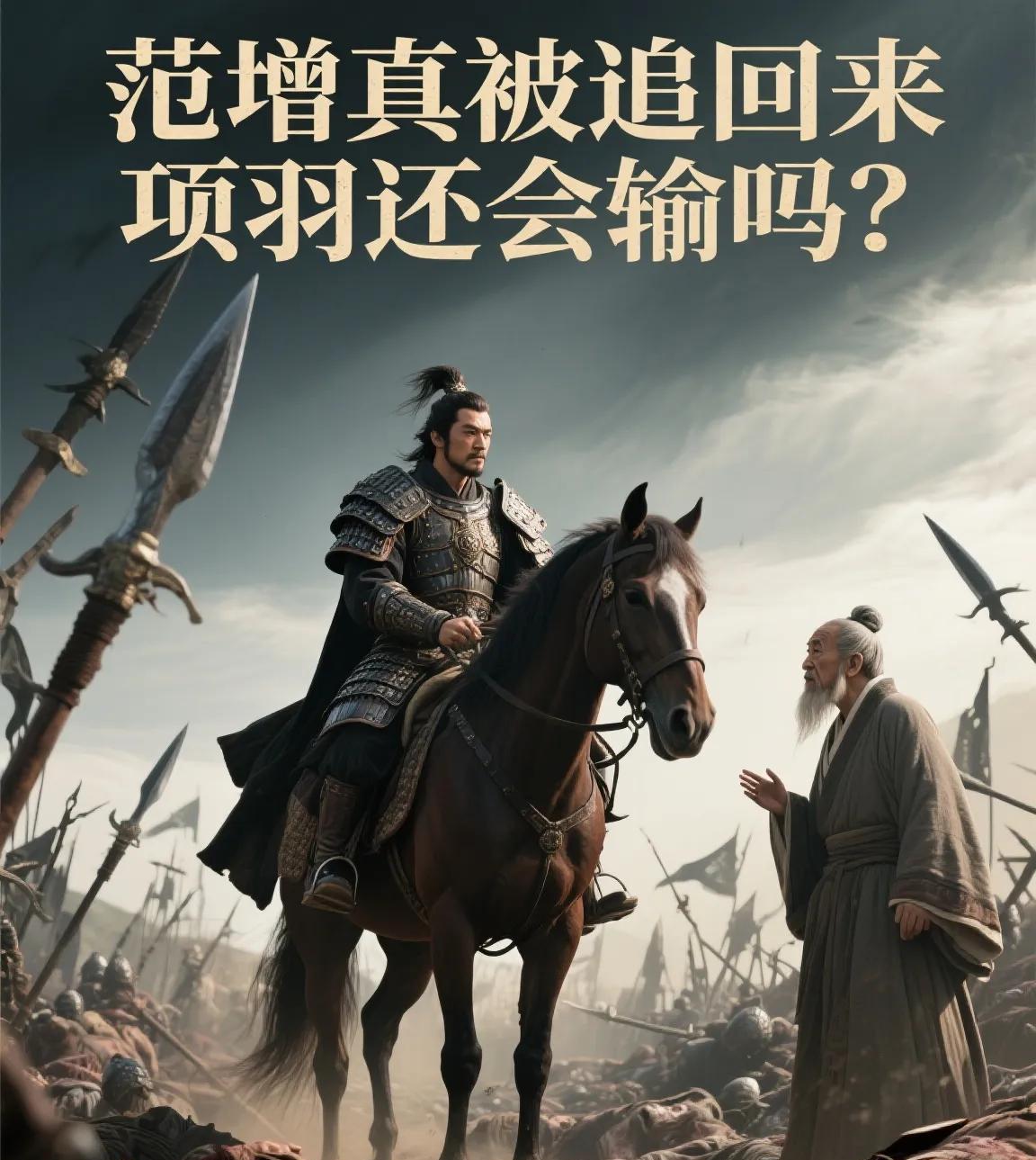 范增真被追回来，项羽还会输吗？半夜军营火把乱晃，项羽骑马疯追范增，大喊