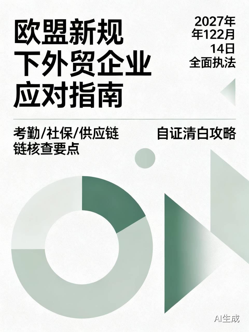 继强迫劳动条例落地，欧盟核查考勤社保，外贸企业该如何应对？欧盟《禁止强迫劳动产