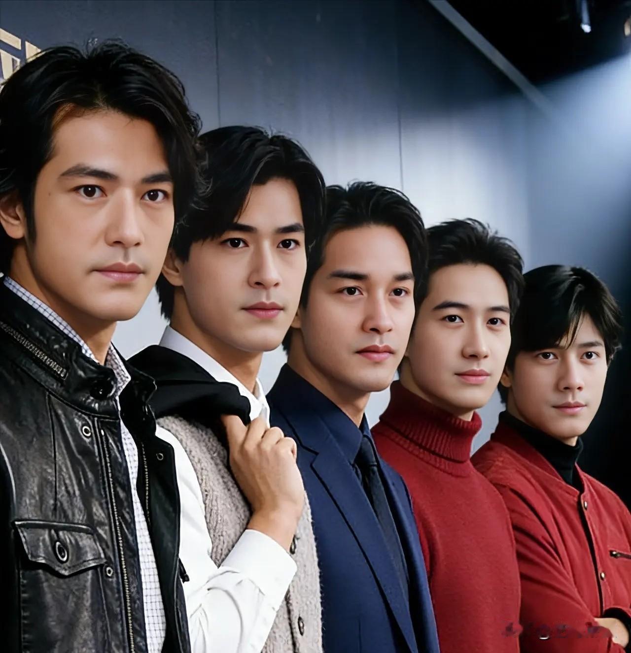 还是郭富城最帅，虽然他站在最边上，挡不住扑面而来的星相。