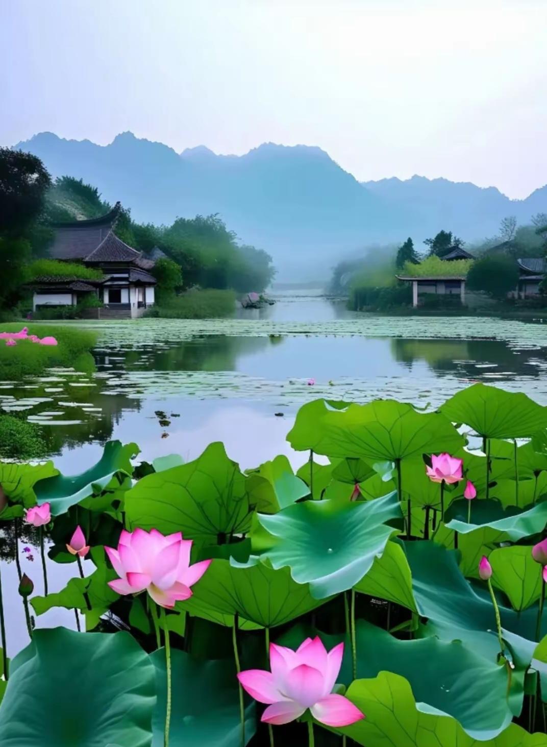 上联：夏荷灼绿水。（题图来自网络）