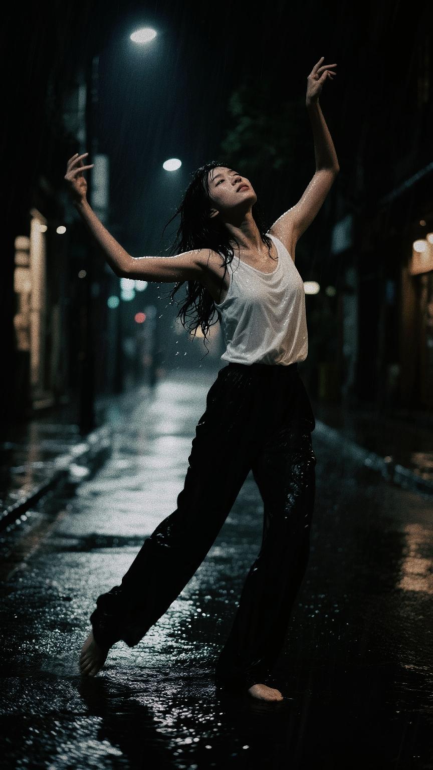 那就在雨中放肆一次吧快乐其实很简单下雨天雨中漫步也是一种享受跳舞