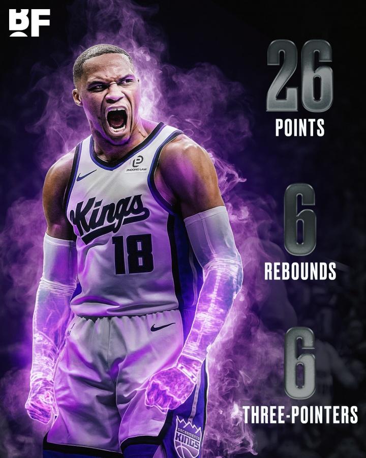 老东家有点多！过去4场比赛的威少：对阵火箭：15分10助攻6篮板，三分6中3