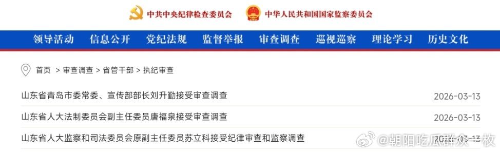 山东官宣：三人被查！