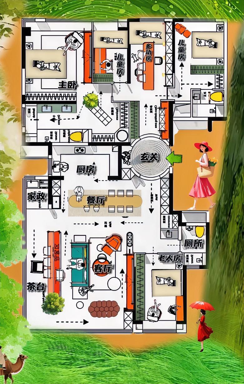 198㎡的房子估计是今年最靓的仔，把布局讲清楚，把动线搞明白，明显也吸取了一些横