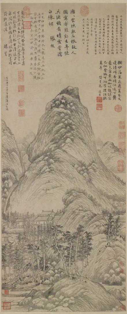 元陈汝言国画。陈汝言（1331-1371），字惟允，号秋水，元末明初著名画家、