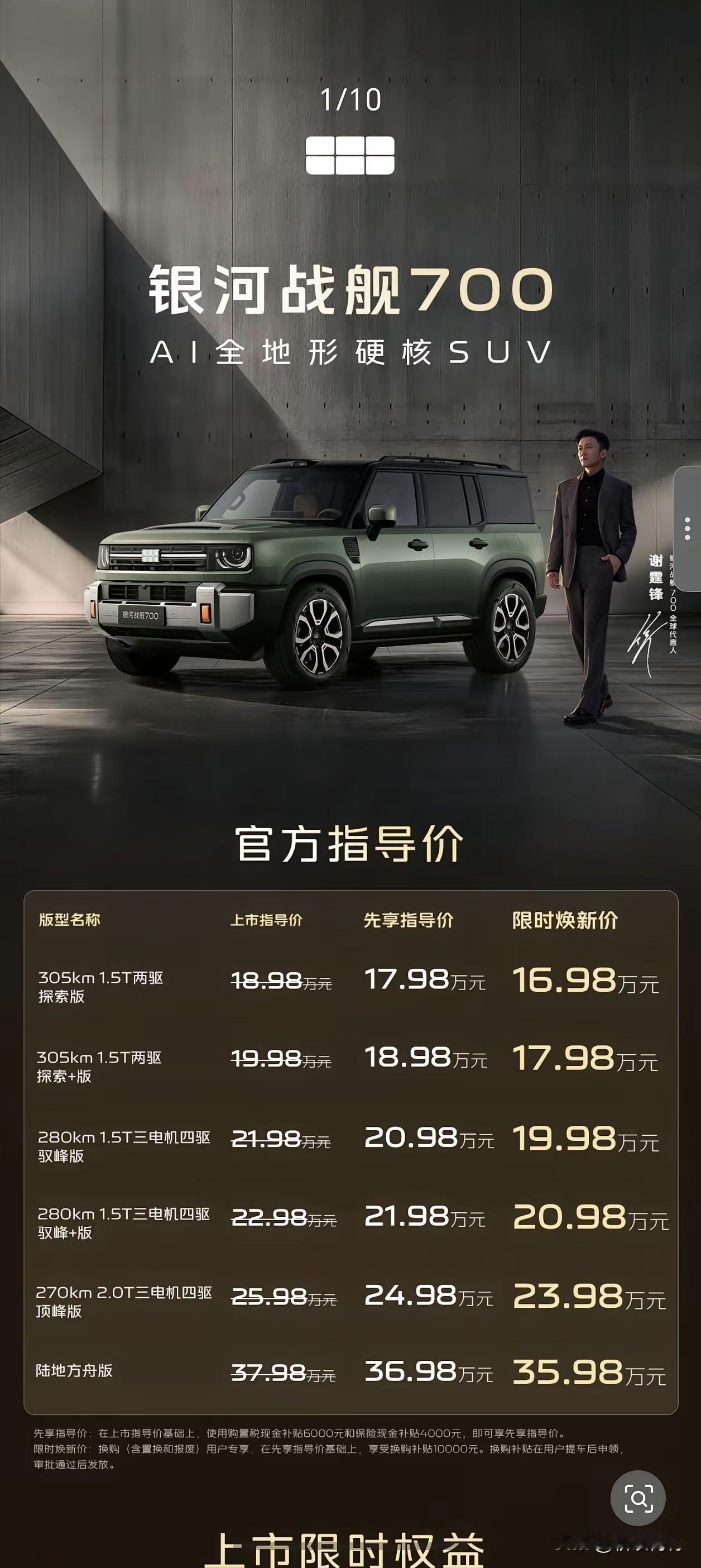 吉利银河战舰70016.98万元起！钛7看到这价格有没有慌？吉利银河也出方盒