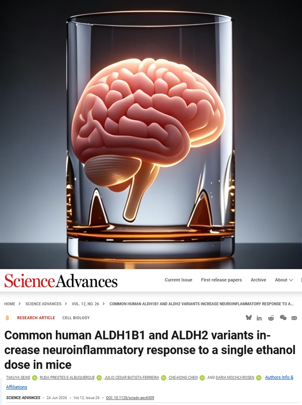 Science重磅-喝酒脸红与老年痴呆一杯就增加