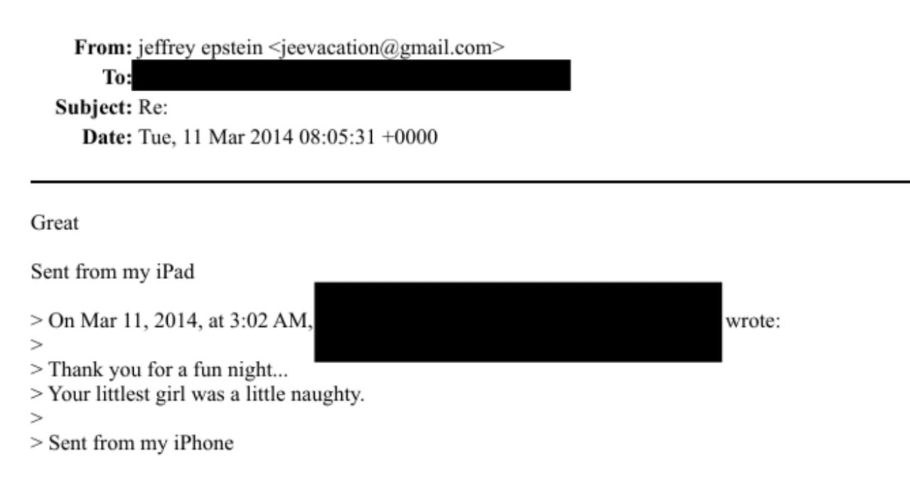 2014年3月，杰弗里·爱普斯坦与一位身份不明者之间的一段令人不安的电子邮