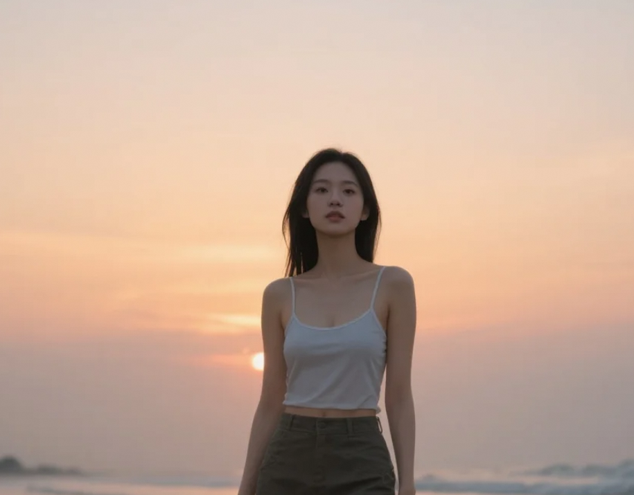 在波光粼粼的海面上，她的美丽无处不在