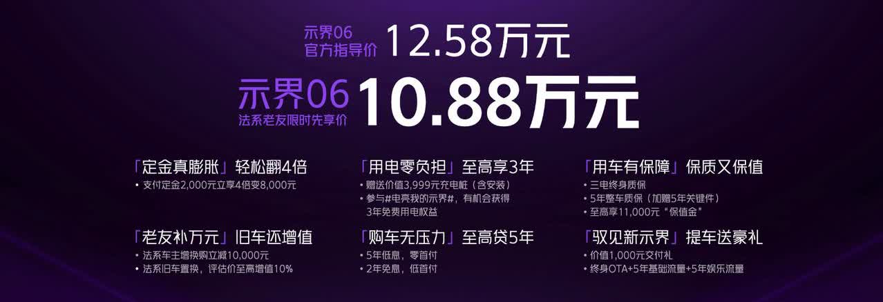 好久没法系车的声音了，来看示界06。算上补贴置换等权益，10.88万。60多度的