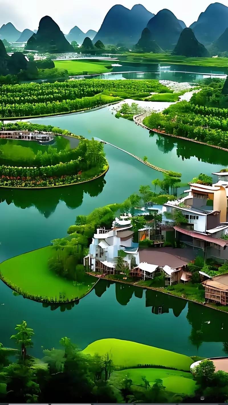 梦幻仙境般的桂林山水，绿意盎然，美不胜收！