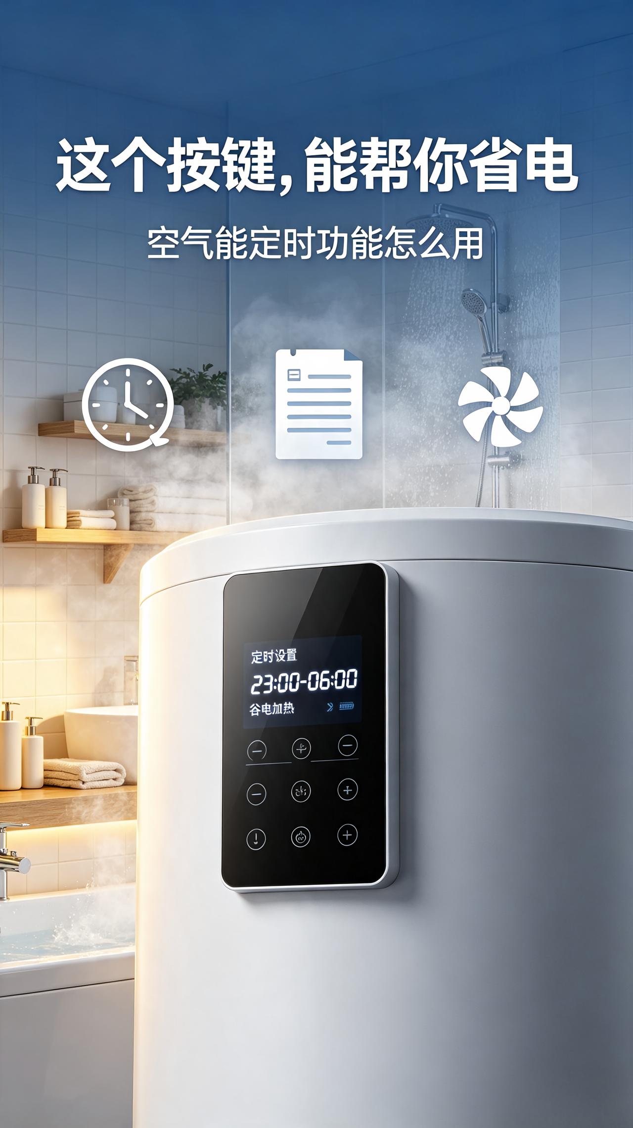 空气能面板上这个小按钮，用好了一年省下大几百 很多人买了空气能热水器，装好就