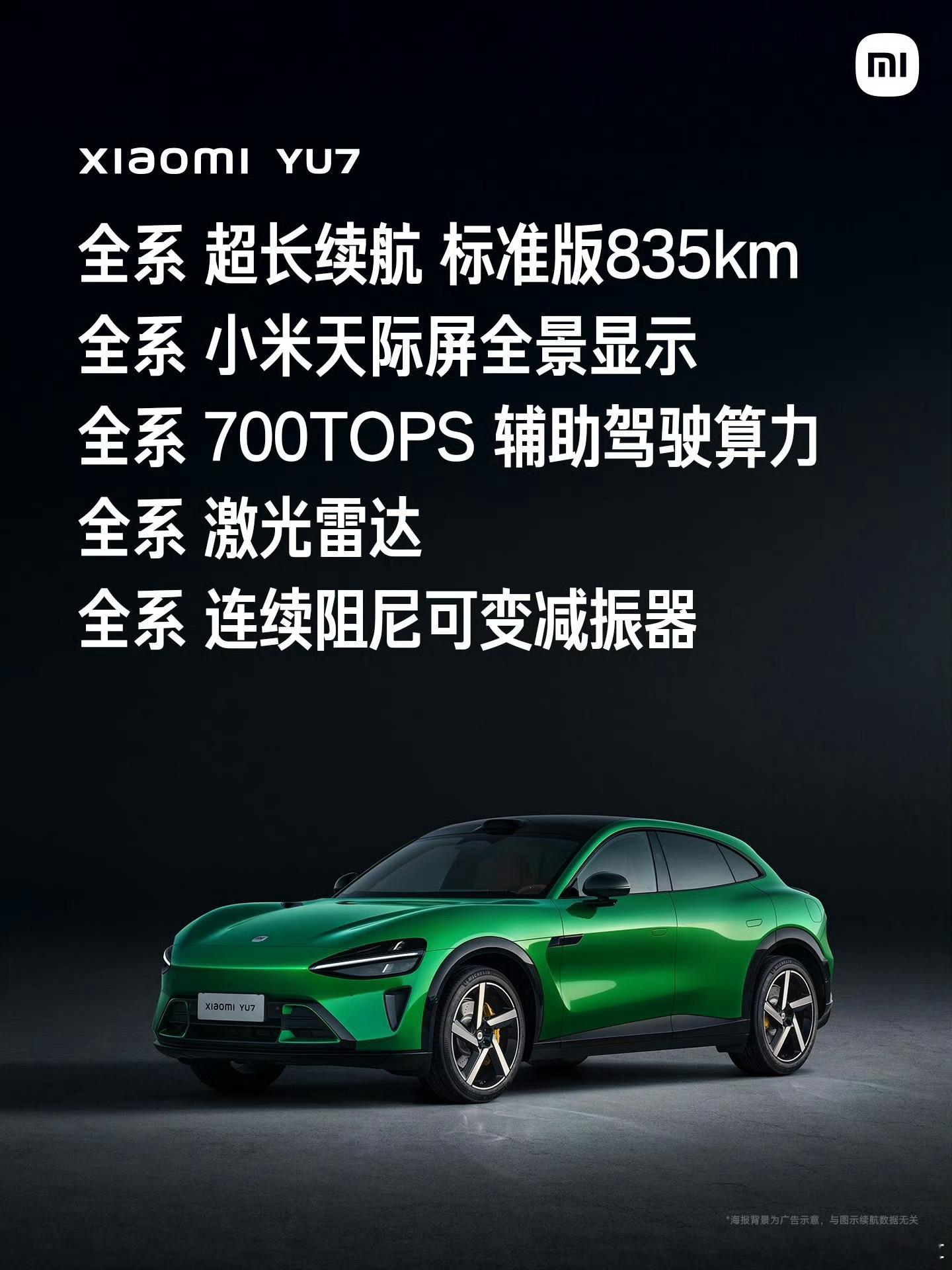 小米YU7电吸门和可变天幕选配方案--标准/Pro版可选，Max标配--仅Max