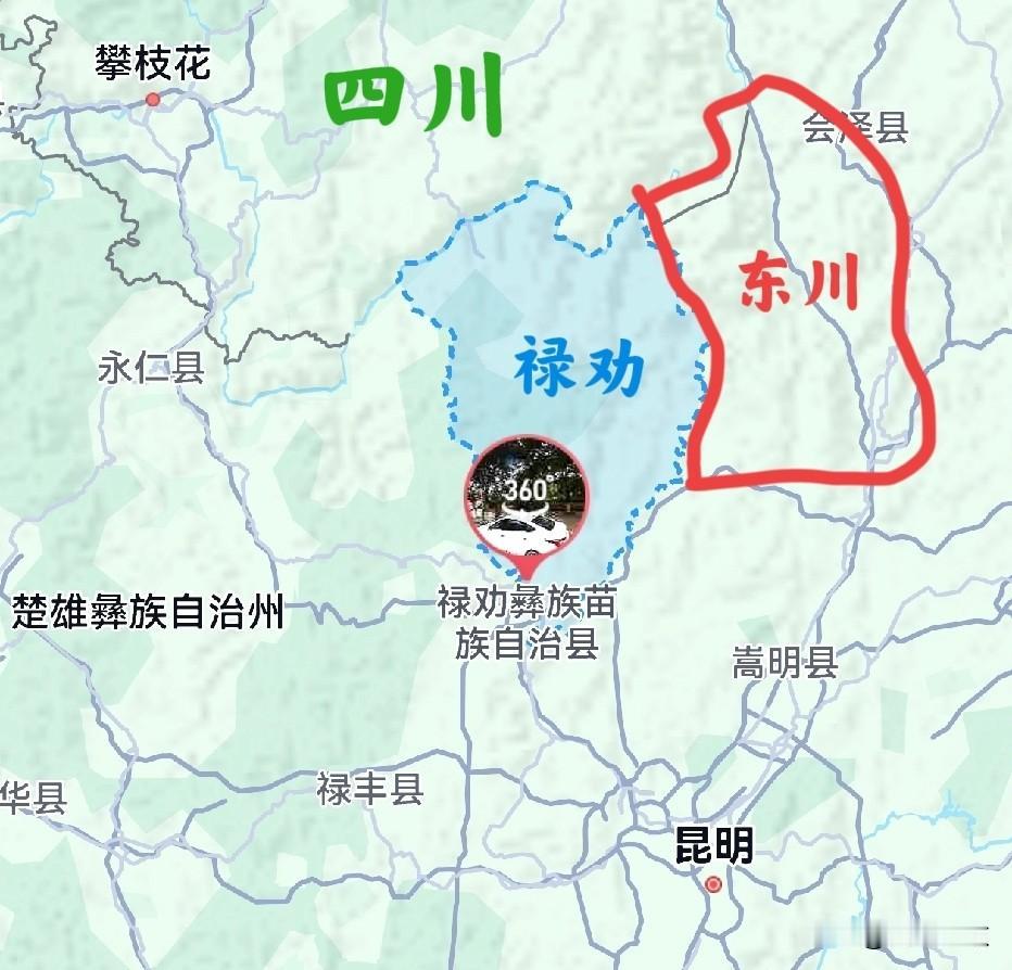 发现了吗？昆明居然也是长江边上的城市。从四川攀枝花出发，向东南方向越过金沙江，进