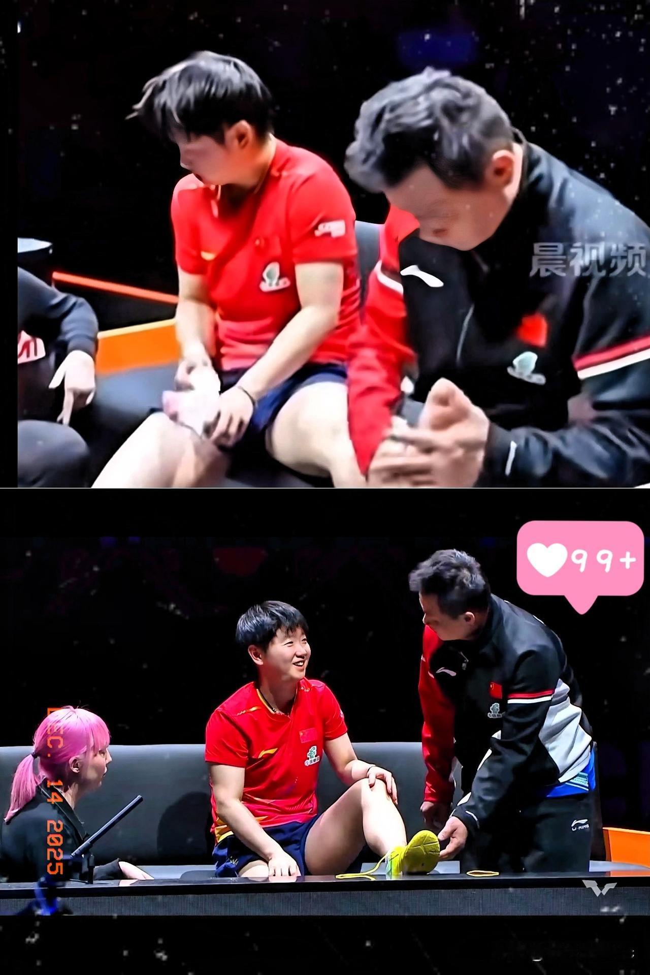 说实话，昨晚那一幕，看得我是真揪心！本来孙颖莎跟蒯曼打得好好的，突然脚腕就伤