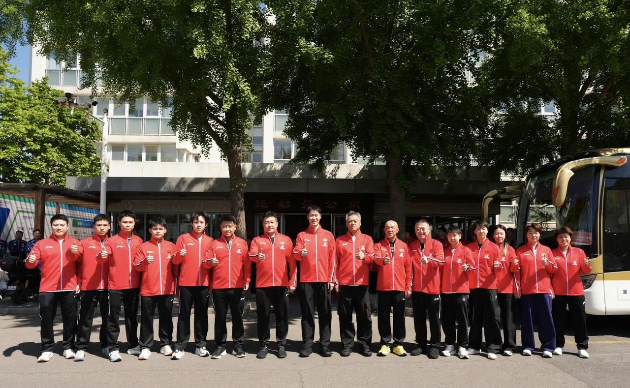 国乒出征伦敦世界赛的合照，真年轻的一个大团队，世乒赛必须拿出来最好的牌！莎莎一
