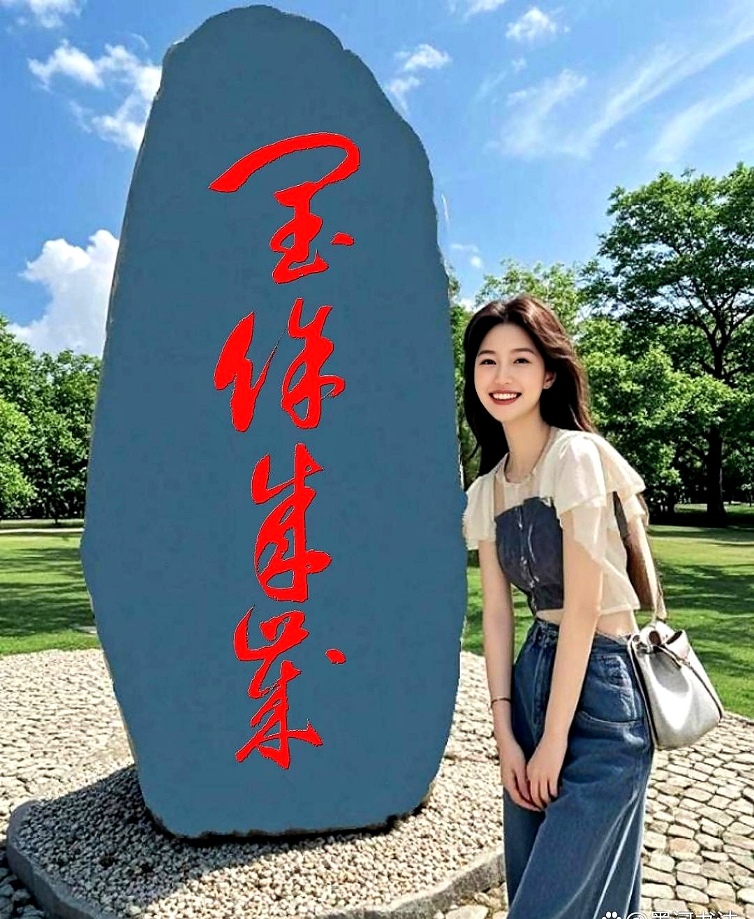 一块石头，四个草书，据说全网能认出的不超过十个人。这口气，可真不小。仔细
