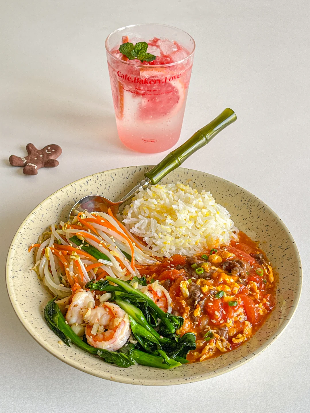 干净饮食🥗番茄鸡蛋牛肉炒时蔬🍛无糖汽水🫧
