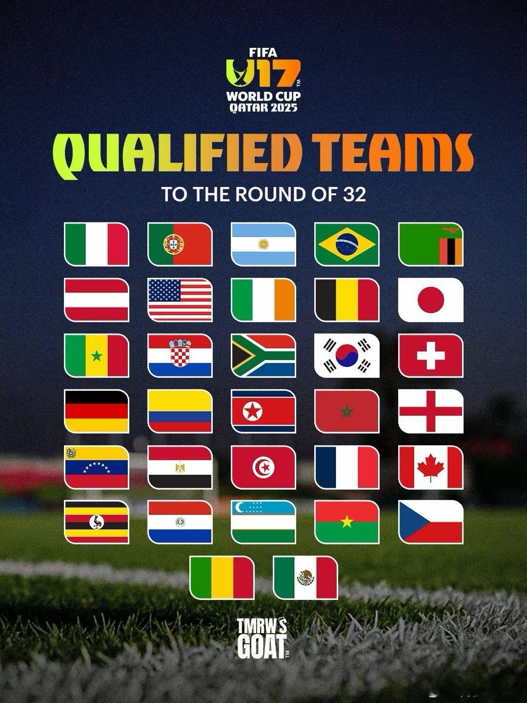 U17男足世界杯32强产生，来自亚洲的日本、韩国、朝鲜、乌兹别克斯坦出线，东道主