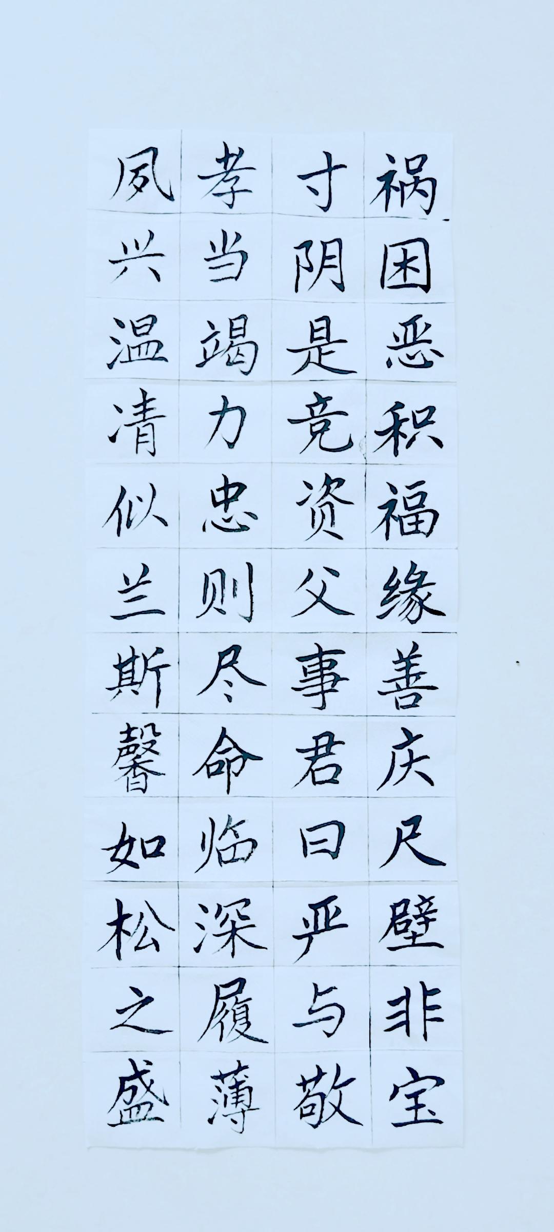 第五十一天《千字文》（6）正楷毛笔练习！今天思想又滑坡了，太丑了