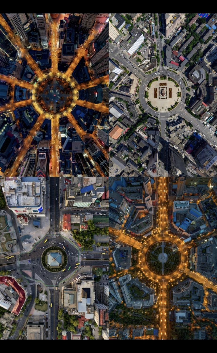 上世纪初东北几乎都是这样的转盘，漂亮吗？当初出现的这种转盘广场是因为红绿灯技