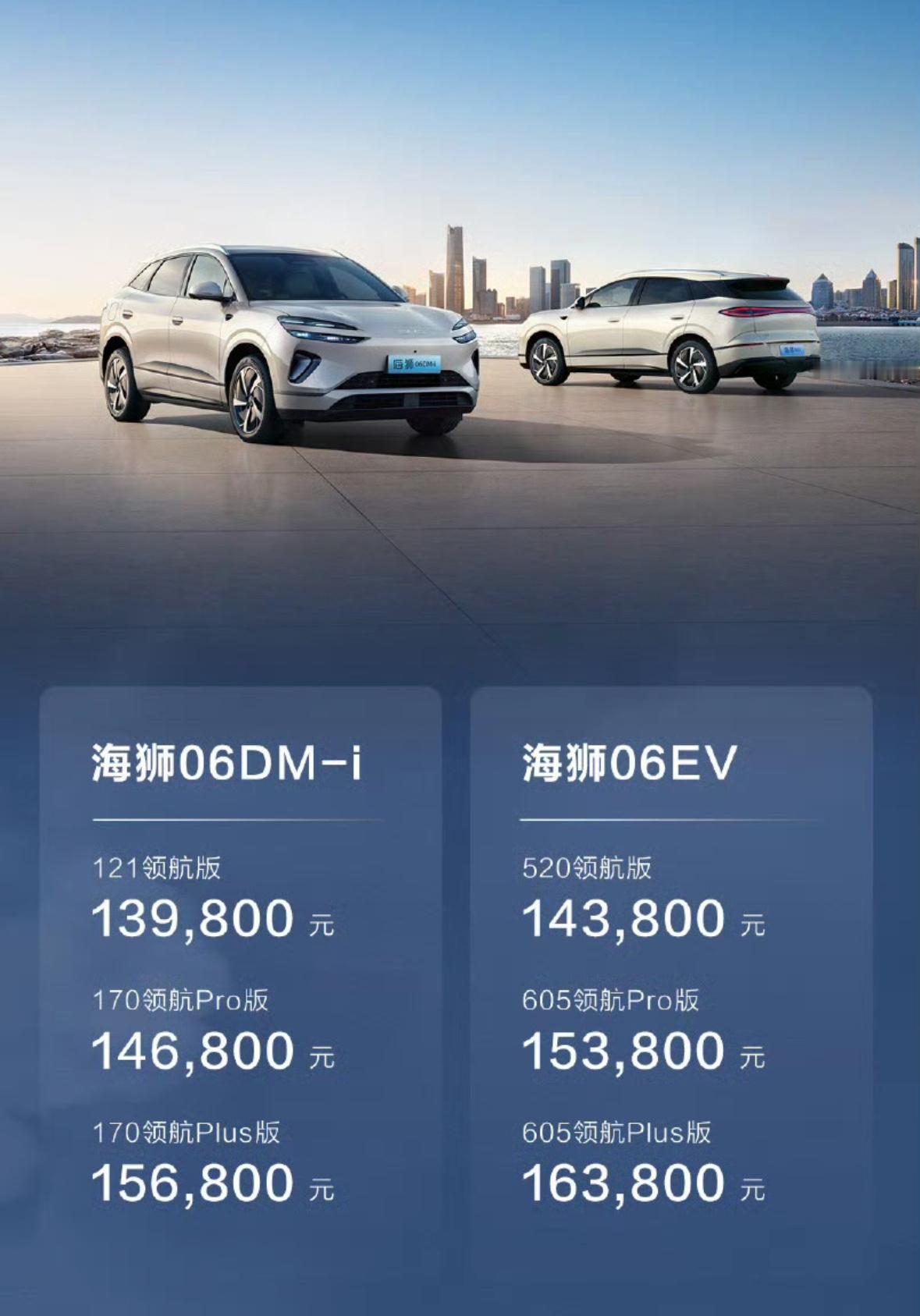 比亚迪海狮06上市，混动和纯电都有，13.98万起，感觉价格到位吗？​​​