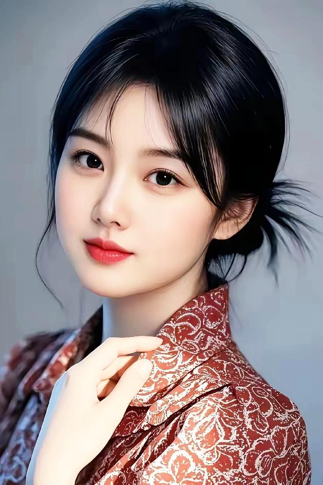 温柔甜美的少女，红唇轻启，散发着优雅的魅力。