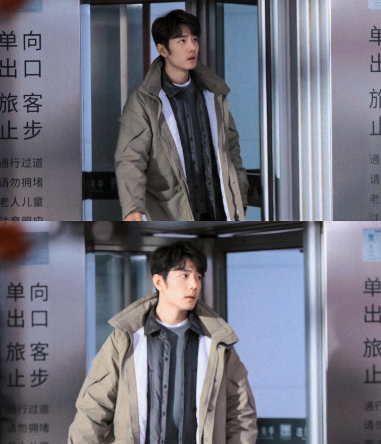 凭他瘦还是凭他是肖战，数一数他穿了四层，毛衣里面白t外面棉衬衫棉外套居然没有