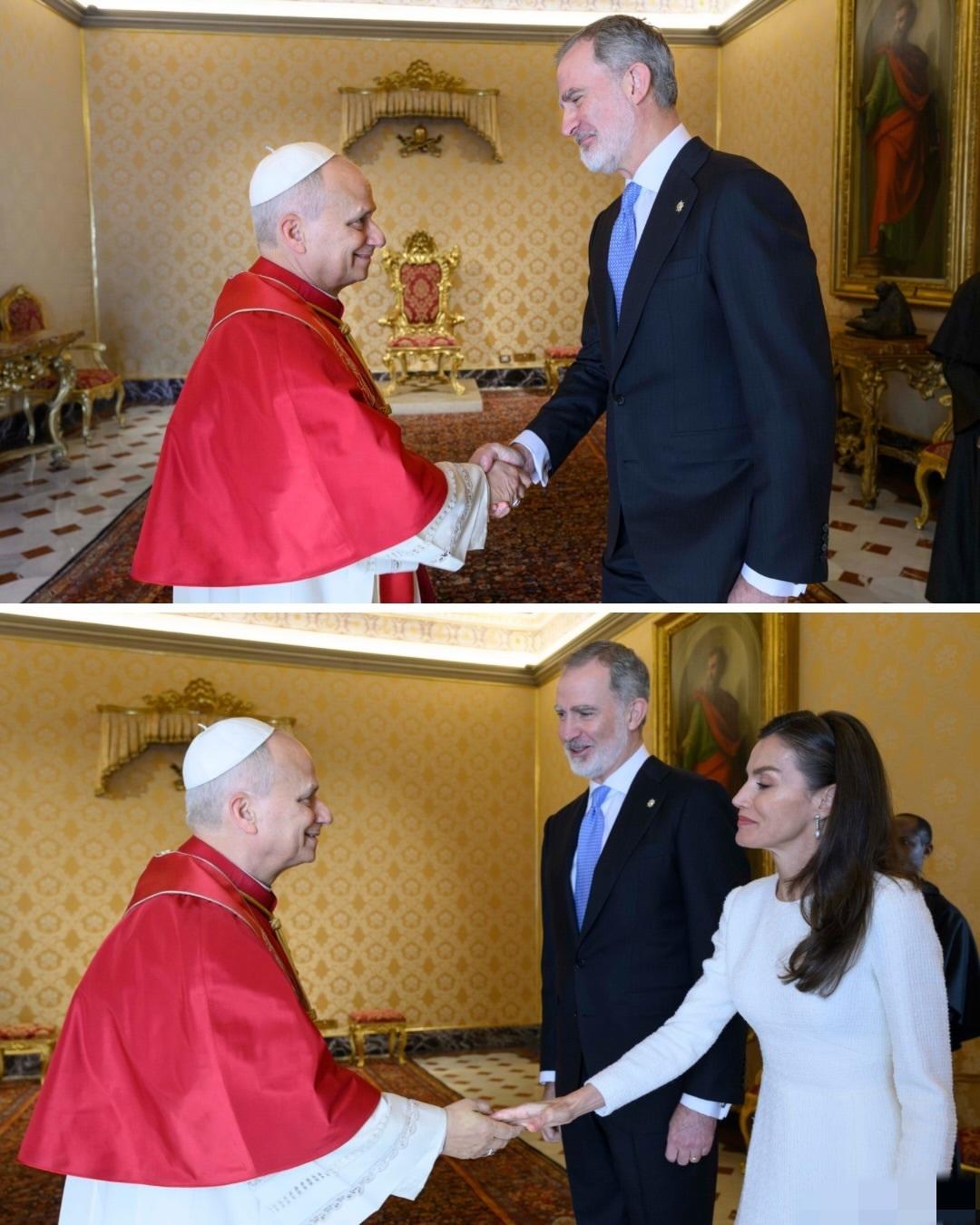 3月20日，西班牙费利佩国王和莱蒂齐亚王后抵达梵蒂冈，一同觐见罗马教皇利奥十四世