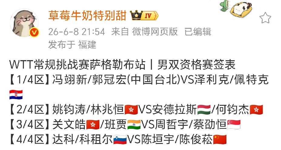 时隔一个月，终于又有比赛看了。萨格勒布挑战赛资格赛签表，这男线真是激烈，