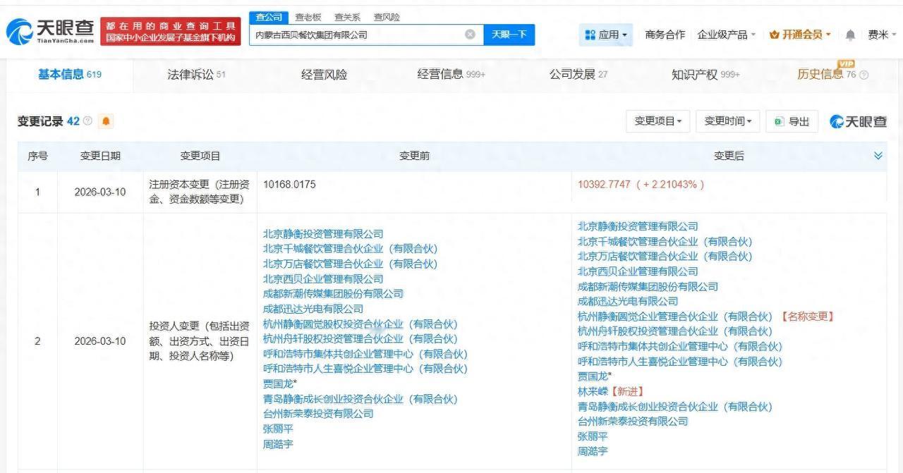西贝最近迎来了一位老乡投资人，还是个身家95亿的富豪，算是给正处困境的西贝添了份