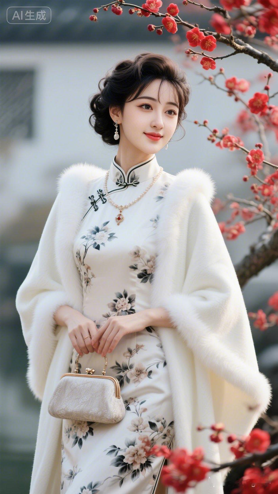 这姑娘打扮得太美了，像是从画里走出来的一样。