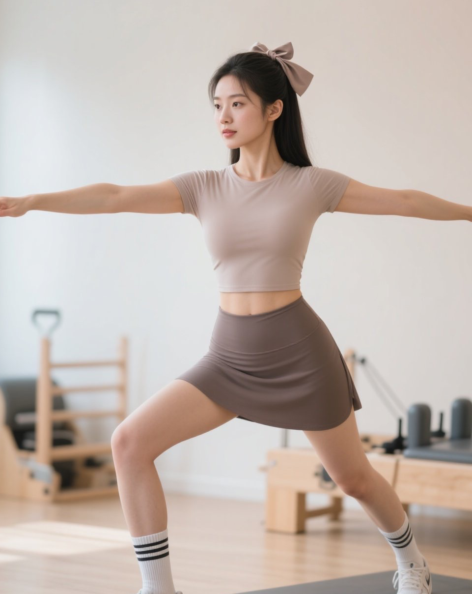 丰满女神展身姿，瑜伽服下藏春意