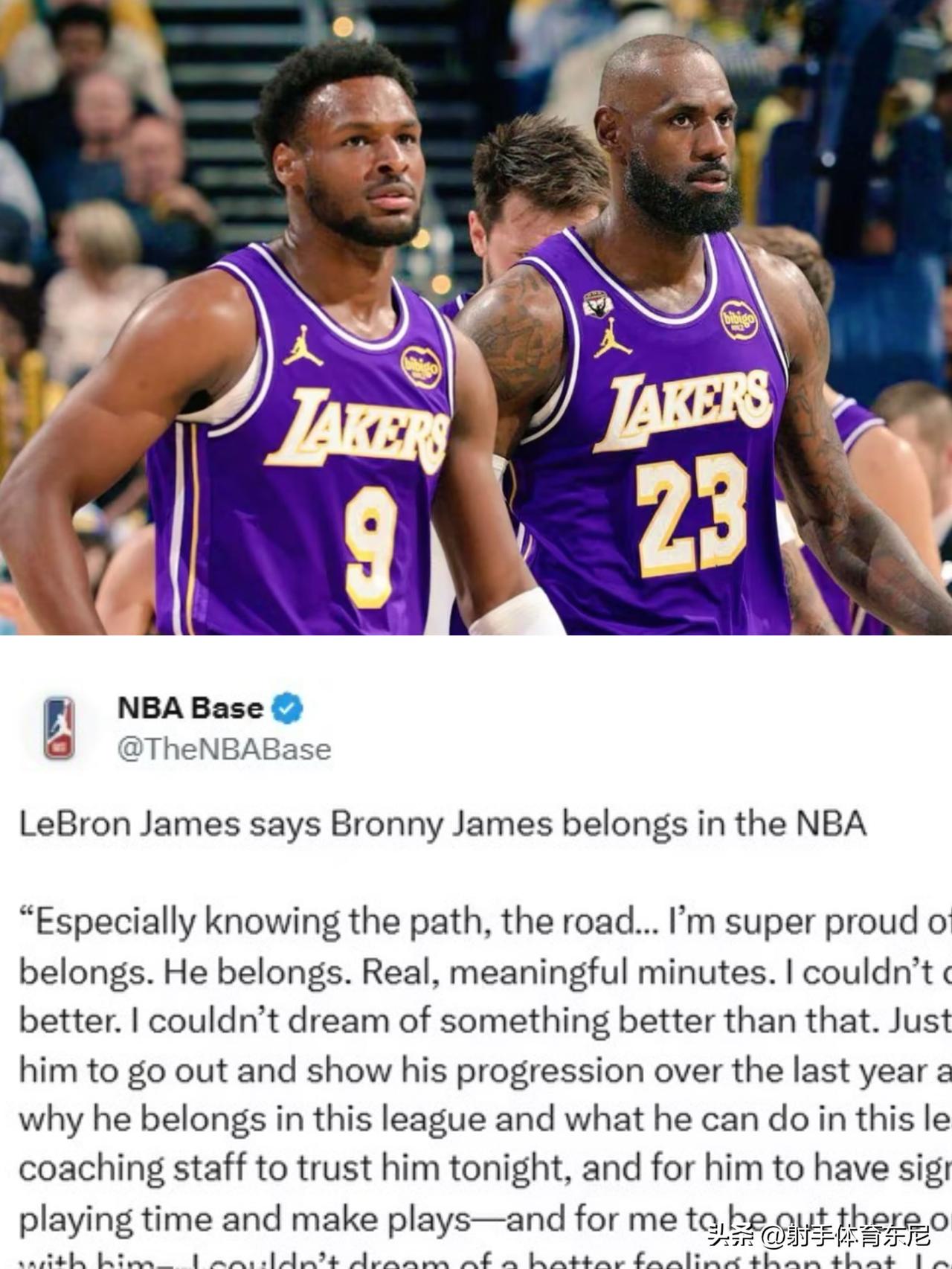 布朗尼究竟配不配站上NBA的舞台？听听詹姆斯怎么夸：“我为他感到骄傲，真的特别