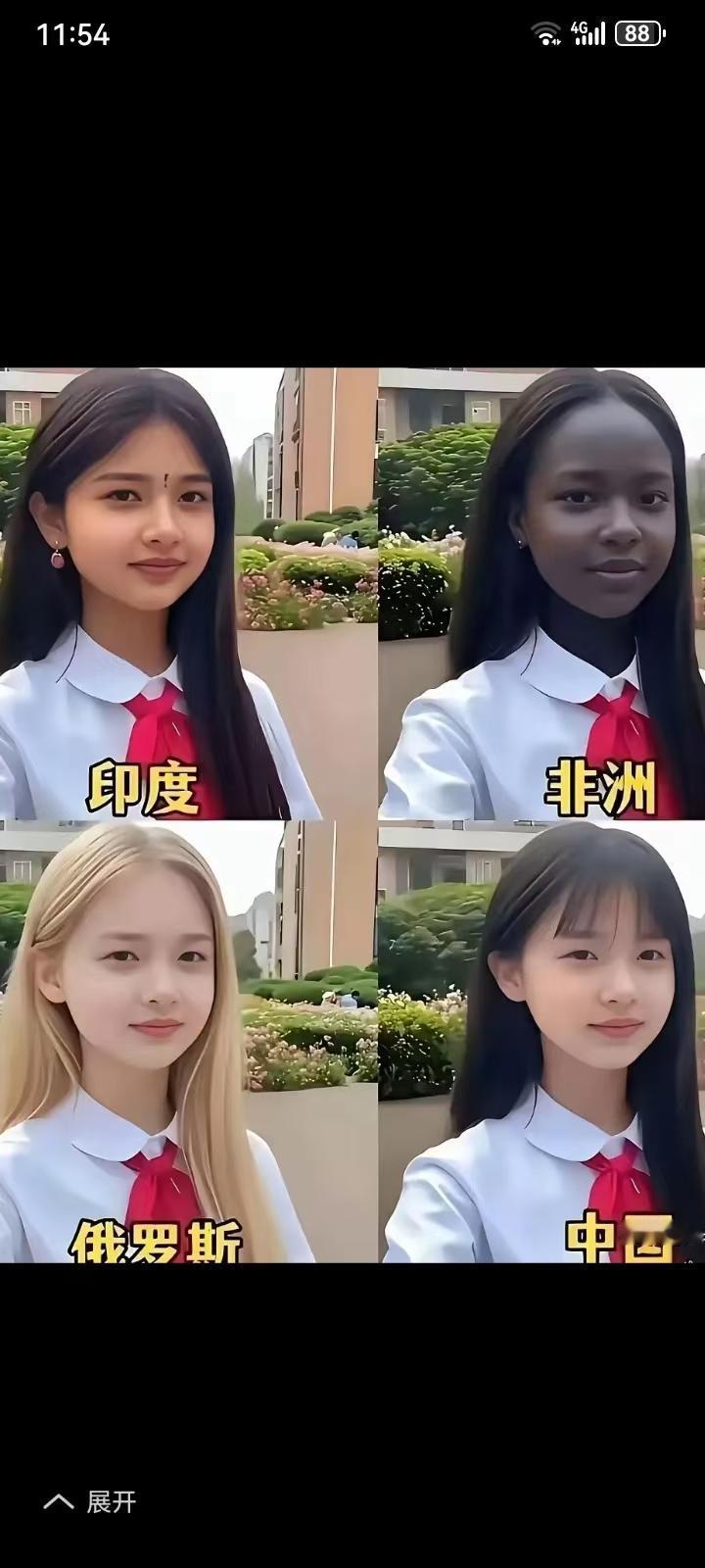 大家评一下四个女孩里面谁夺冠！我个人认为俄罗斯排第一！有不服的吗？大家仔细