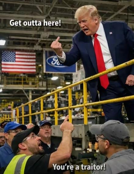 总统竖中指骂工人，美国民主闹翻天！特朗普福特工厂引爆网络争议
