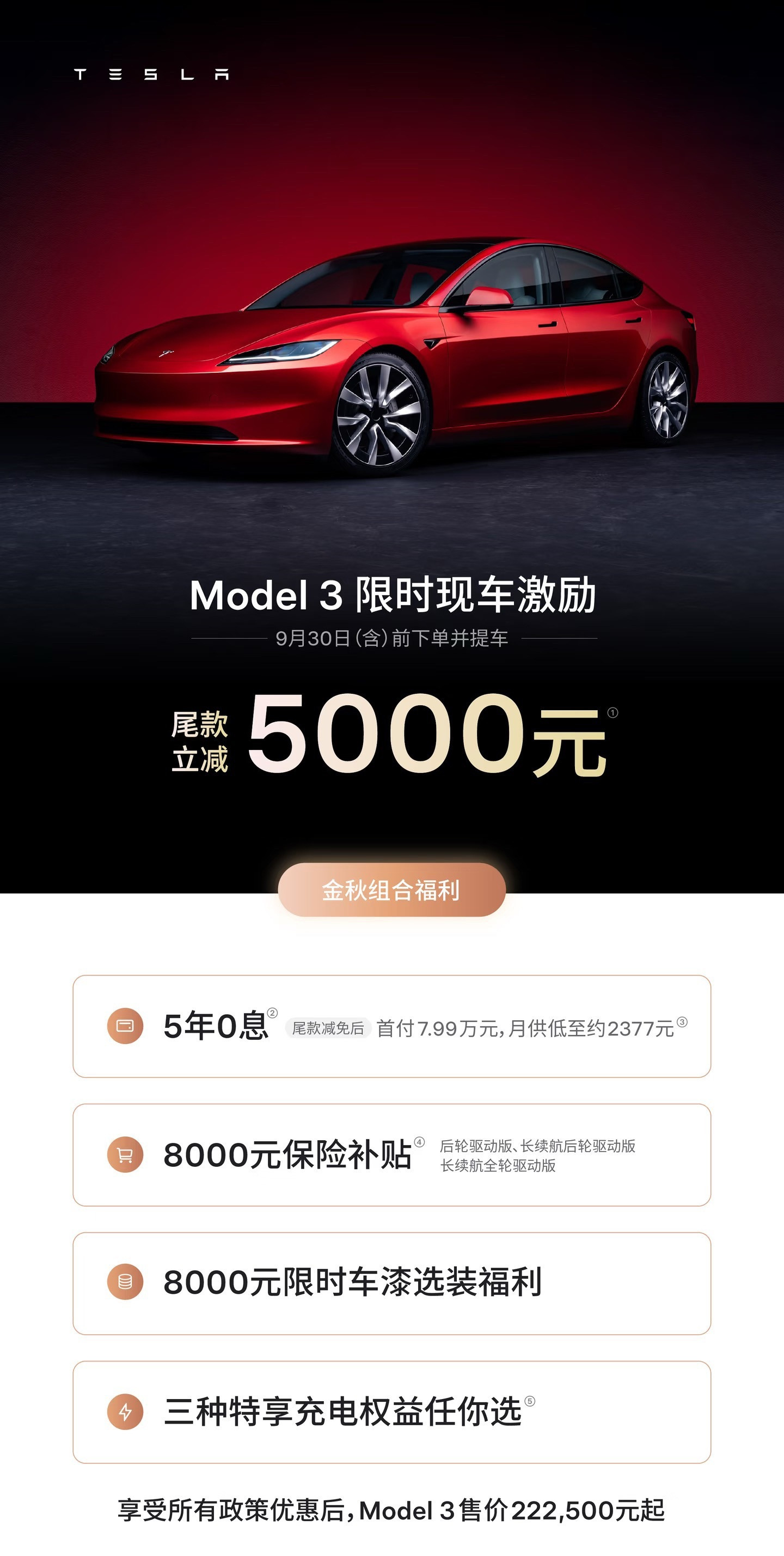 特斯拉降价​Model3全系降5000，ModelY全系降10000，9月
