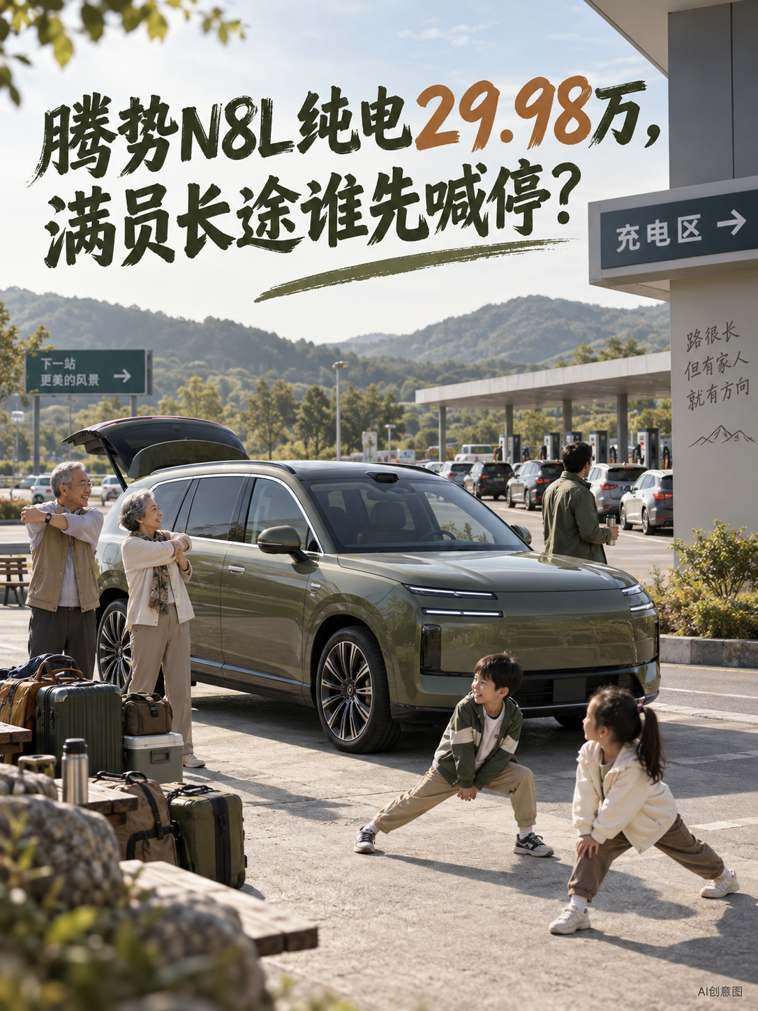 腾势N8L纯电29.98万起，六座车跑长途最怕谁喊停？腾势N8L纯电版9月14日上市，入门指导价29