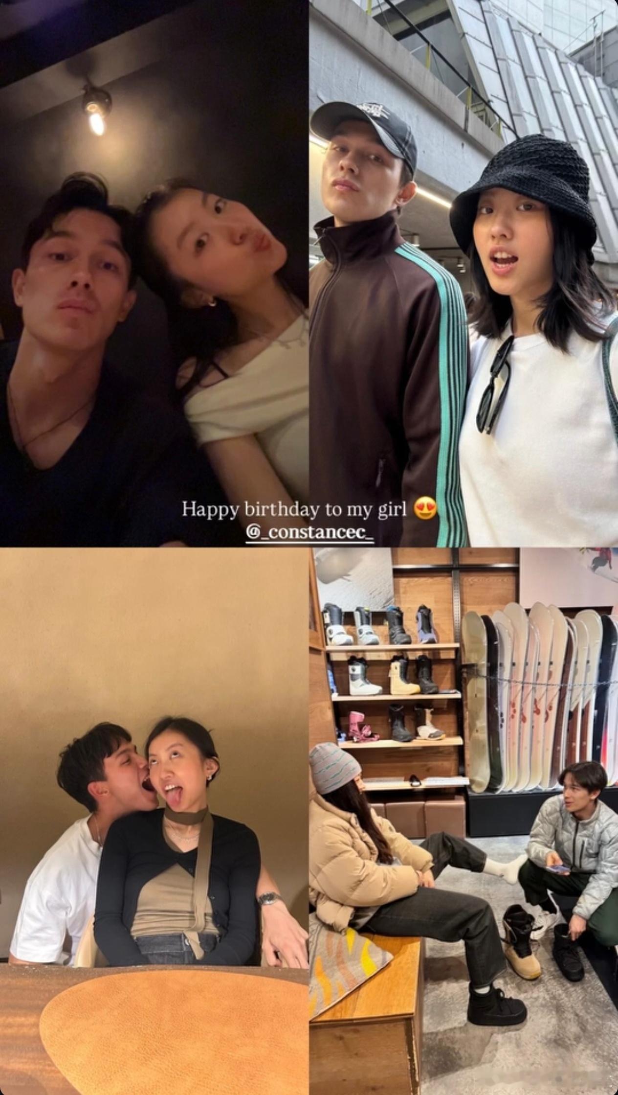 陈奕迅女儿与男友秀恩爱男友为陈康堤庆生陈奕迅女儿21岁生日，男友为陈康堤庆生，