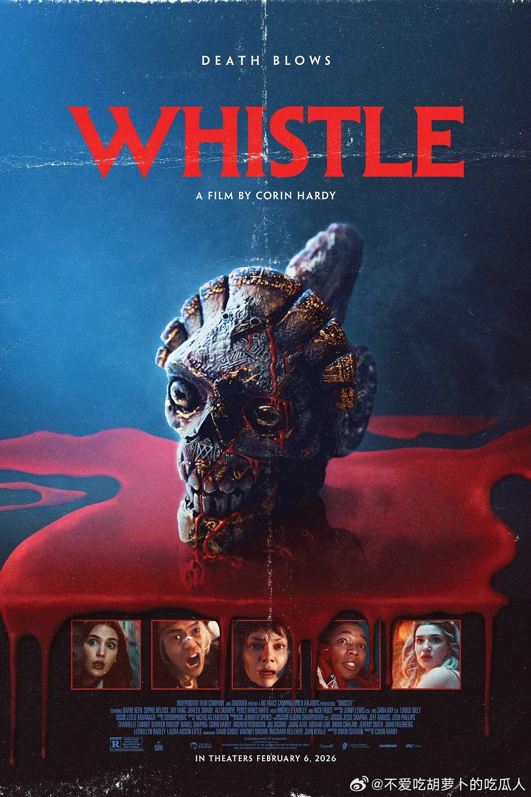 今日新剧上线恐怖电影索命哨今日上线，由《金刚狼3》中的“小狼女”达芙妮·基恩主