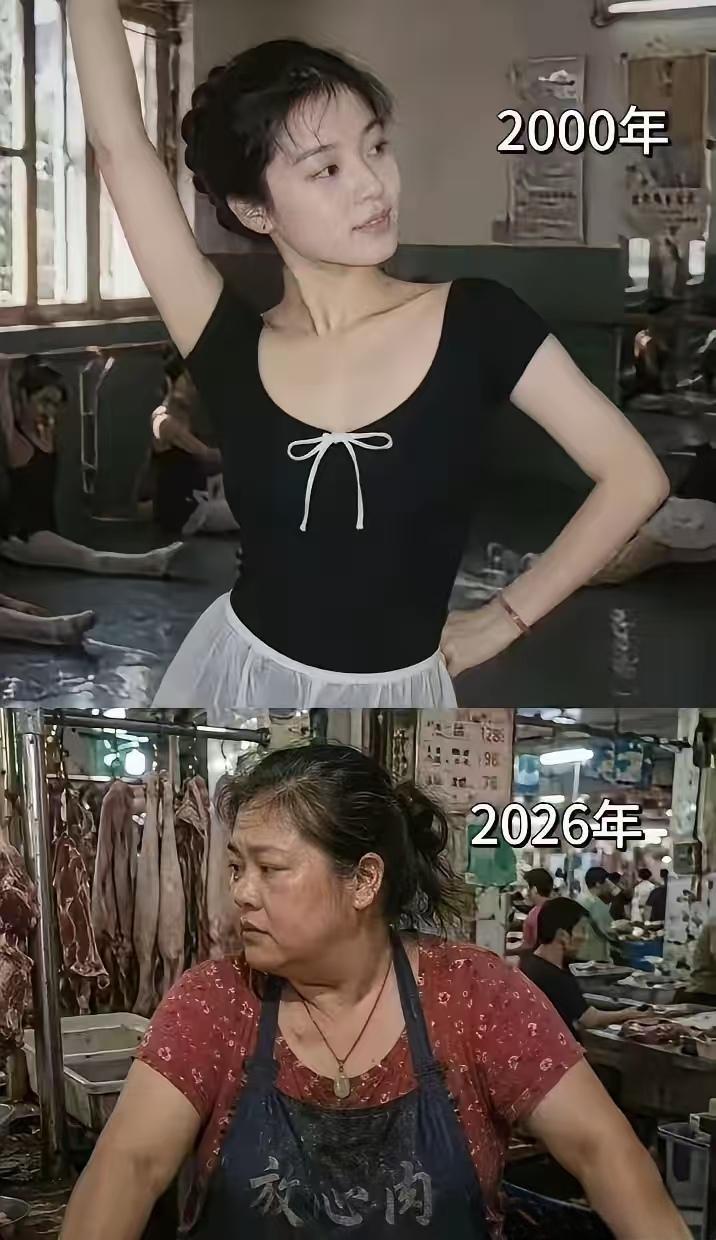 谁能相信这居然是同一个人？对比两张照片差距实在太大，很难让人接受。日子过得舒
