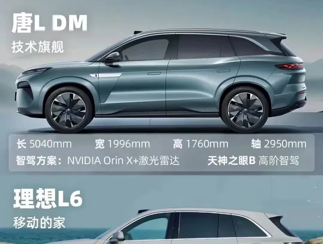 唐LDM对比理想L6，你更看好谁？唐LDM定位技术旗舰，车身宽大，智