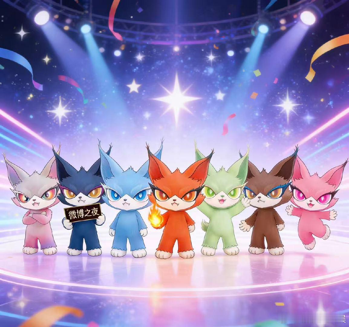 喵娲娲再送7张微博之夜门票喵娲娲开启微博之夜星空毯正式官宣！七只萌喵集体报到！